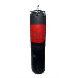 SAC DE FRAPPE CUIR LOURD NOIR/ROUGE V6 RD BOXING 170x45 cm.