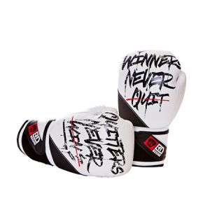 Gants de boxe Rumble V5 CUIR Ltd STATEMENT blanc/noir RD boxing