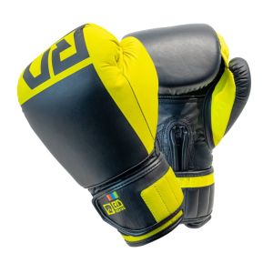 Gants De Boxe Rumble Cuir BLOCK COLOR Jaune/Noir V6 RD BOXING