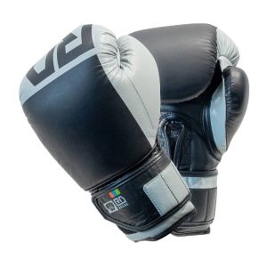 Gants De Boxe Rumble Cuir BLOCK COLOR Gris/Noir V6 RD BOXING