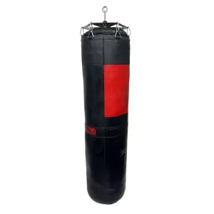 SAC DE FRAPPE CUIR LOURD NOIR/ROUGE V6 RD BOXING 170x45 cm. 