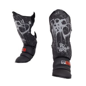 Shin/foot guard K1 / Muay Thaï HD V5 BLACK/ WHITE