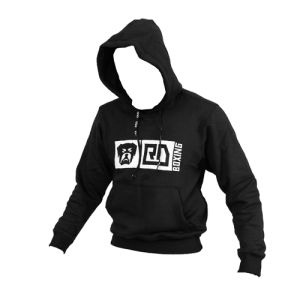 Fleece lined hooded sweatshirt men black