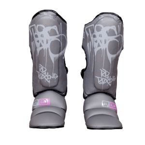 Shin/foot guard K1 / Muay Thaï HD V5 BLACK/ WHITE