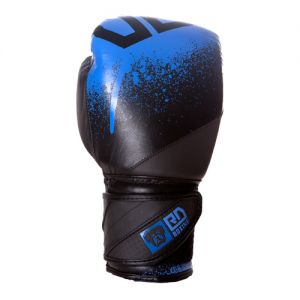 Gants de boxe rumble V5 CUIR Ltd STENCIL noir/bleu RD boxing
