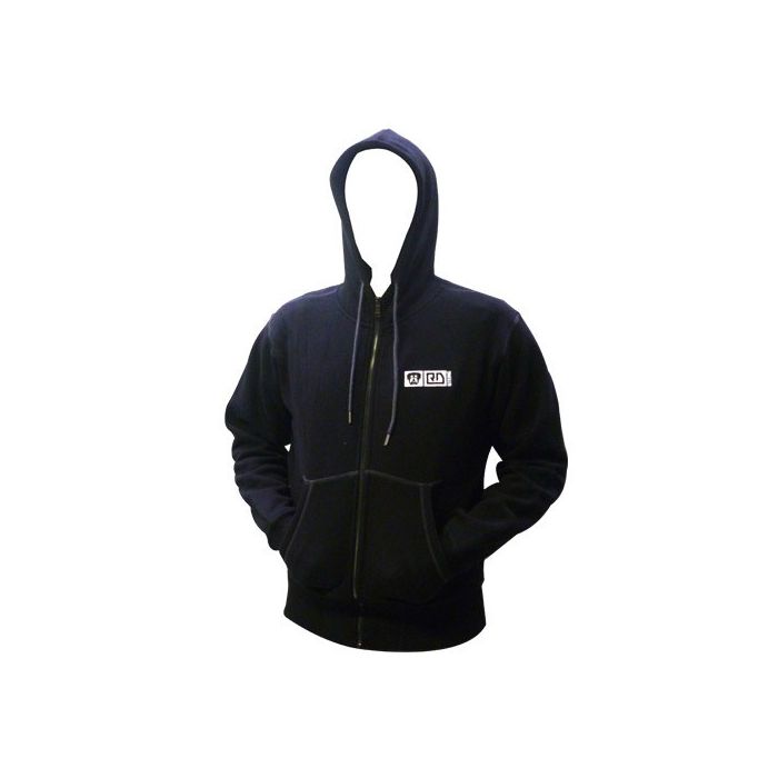 Fleece lined hooded zip jacket men black