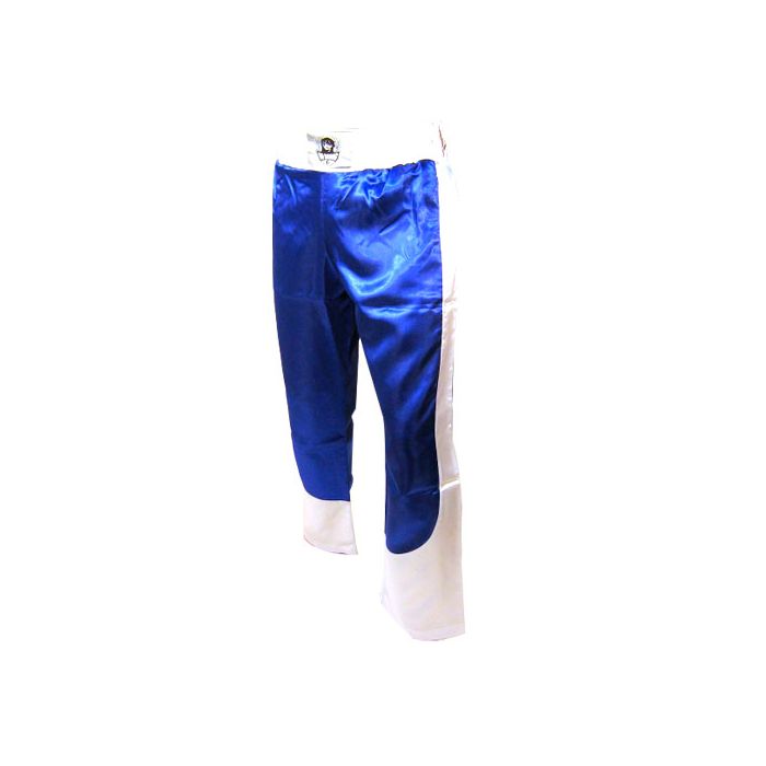 pantalon full contact a bandes stretch bleu blanc