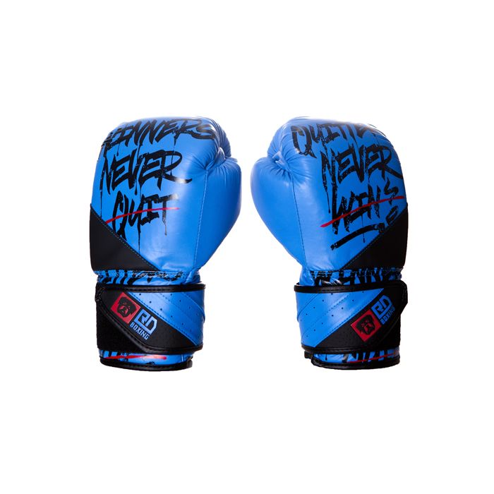 Gants De Boxe Rumble 12oz Cuir Ltd STATEMENT Bleu/Noir V5 RD BOXING