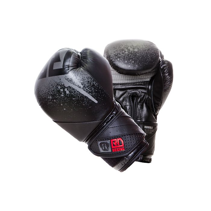 gants de boxe rumble v5 CUIR Ltd STENCIL noir/gris RD boxing