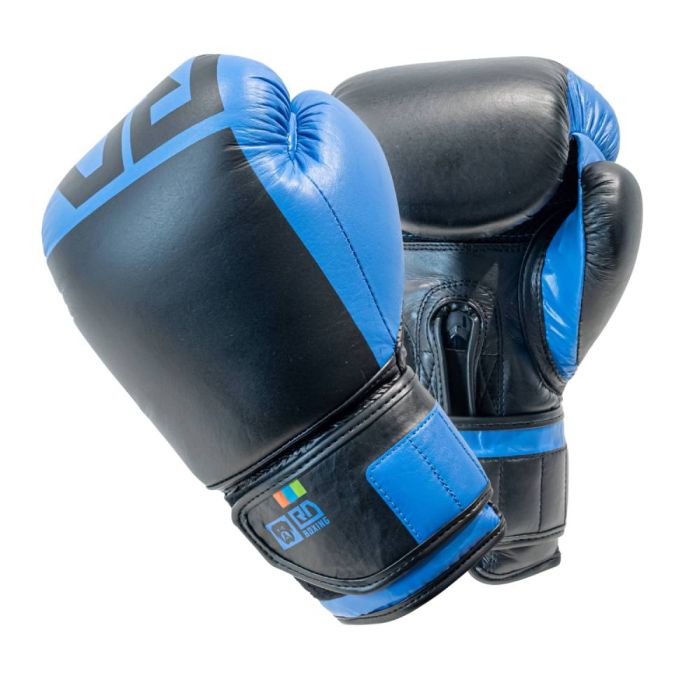 Gants De Boxe Rumble Cuir BLOCK COLOR Bleu/Noir V6 RD BOXING