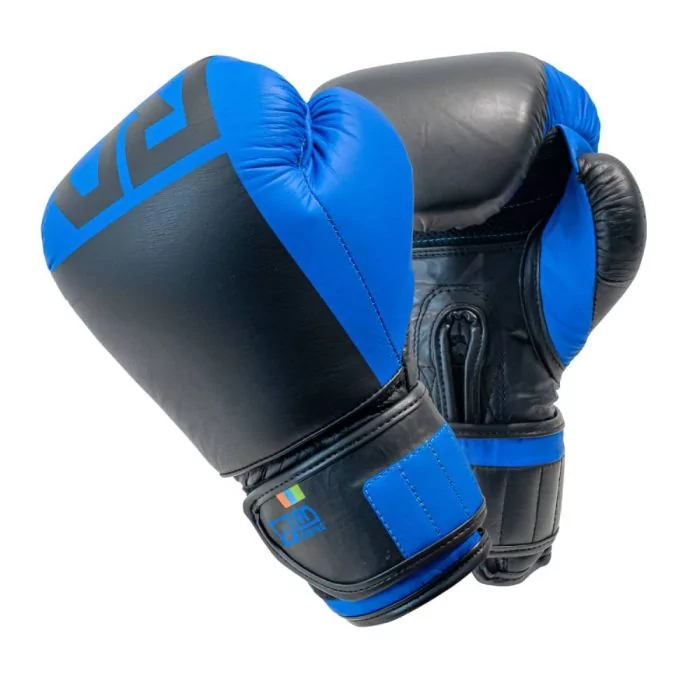 Gants De Boxe Rumble Cuir BLOCK COLOR Néon bleu V6 RD BOXING
