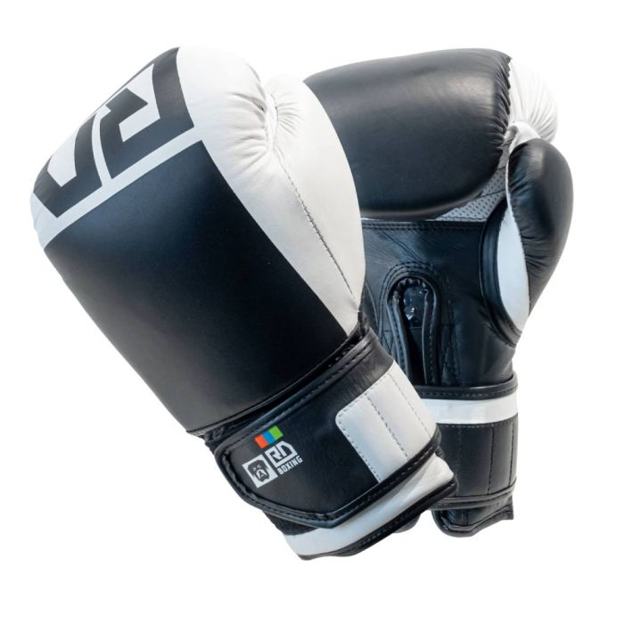 Gants de boxe rumble V6 CUIR BLOCK COLOR  blanc/noir RD boxing