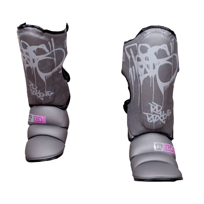 Shin/foot guard K1 / Muay Thaï HD V5 BLACK/ WHITE
