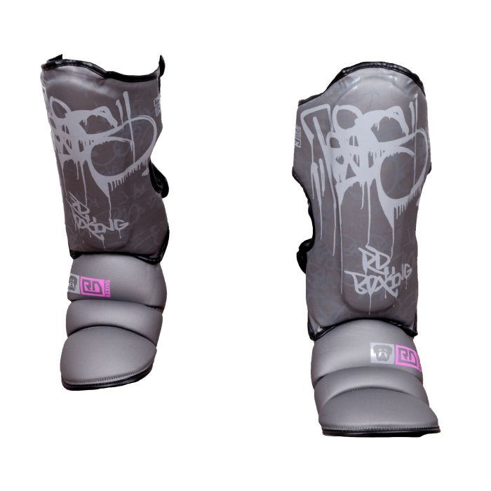 Protege Tibia/pieds K1 / Muay Thaï HD V5 TAG GRIS/PINK