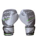 Gants De Boxe Rumble 12oz Cuir Ltd STATEMENT Gris/Vert Fluo V5 RD BOXING